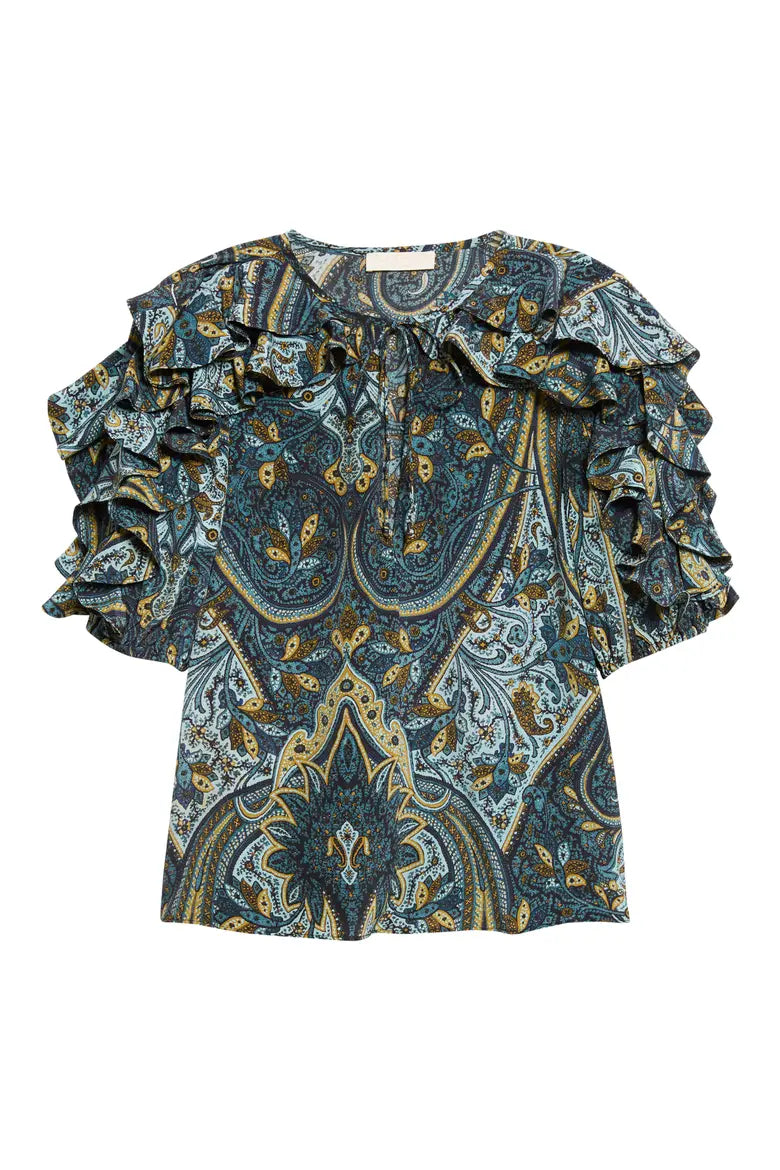 Ulla Johnson Josephine SS Silk Top Prussian