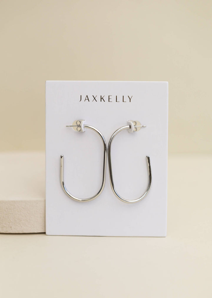 JaxKelly - Silver Large Open Hoop