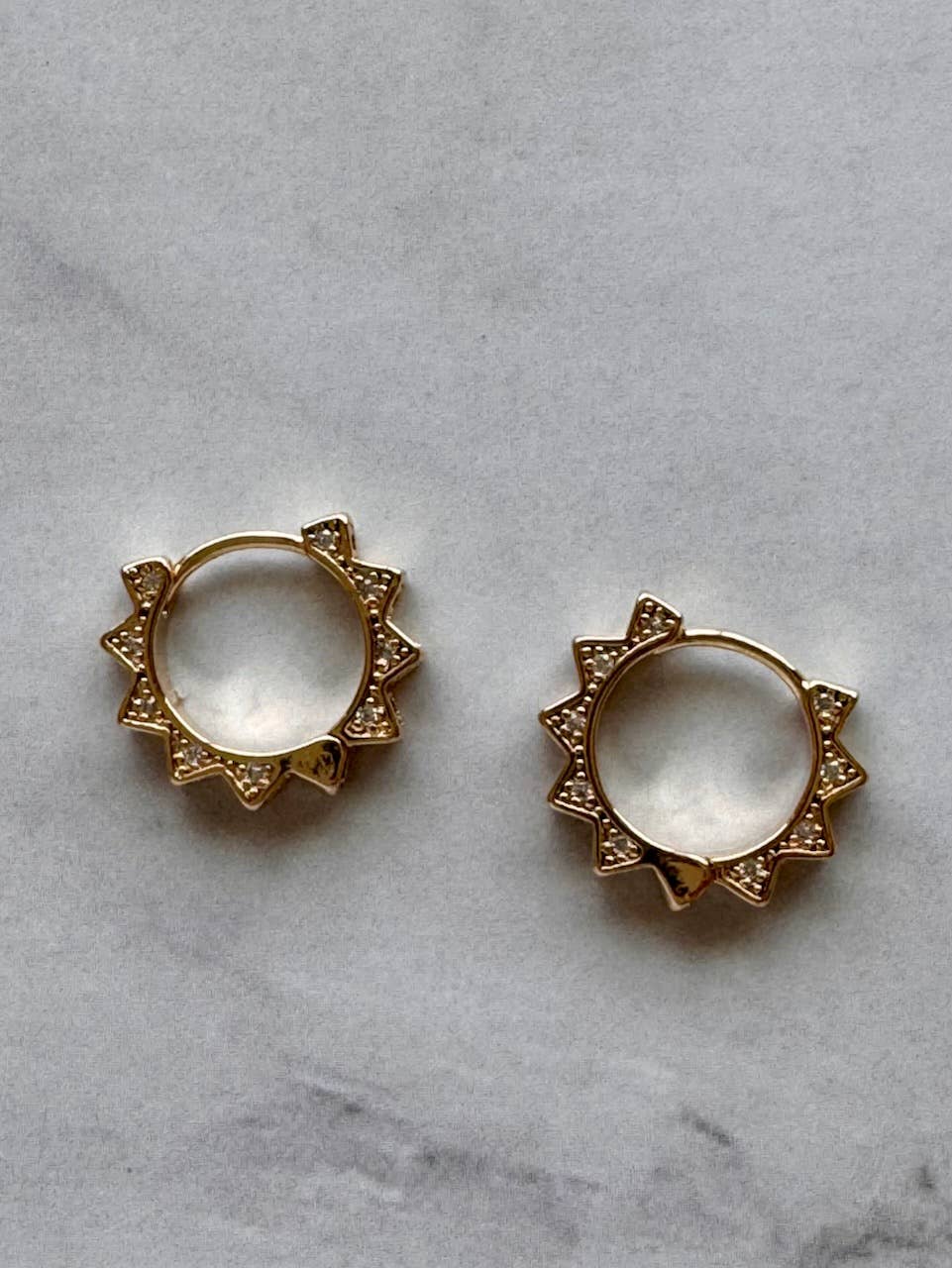 Jessica Matrasko Jewelry - Mekanna Sunburst CZ Huggies