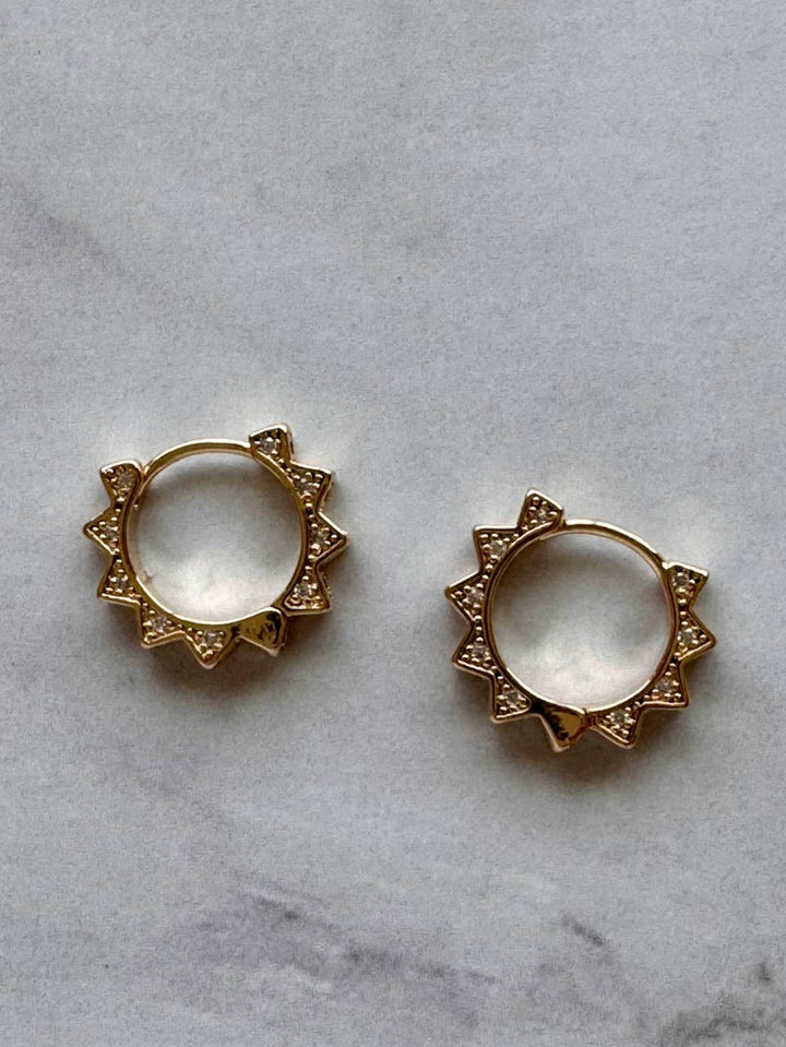 Jessica Matrasko Jewelry - Mekanna Sunburst CZ Huggies