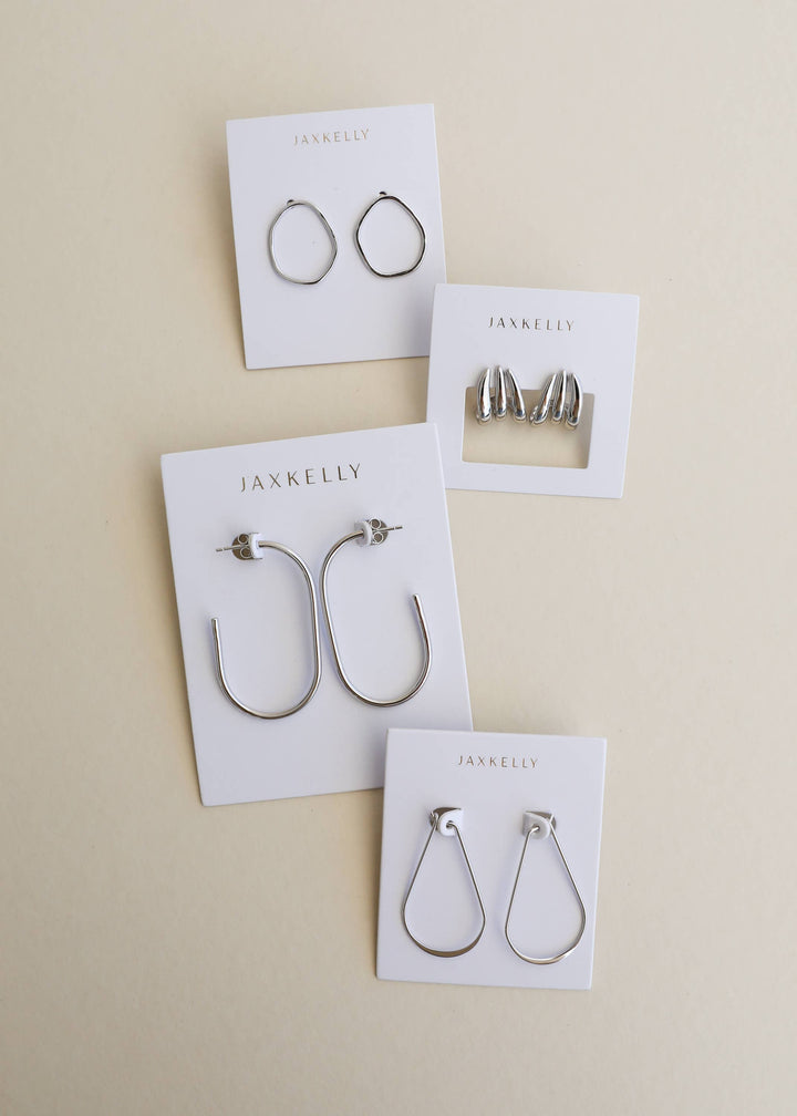 JaxKelly - Silver Large Open Hoop