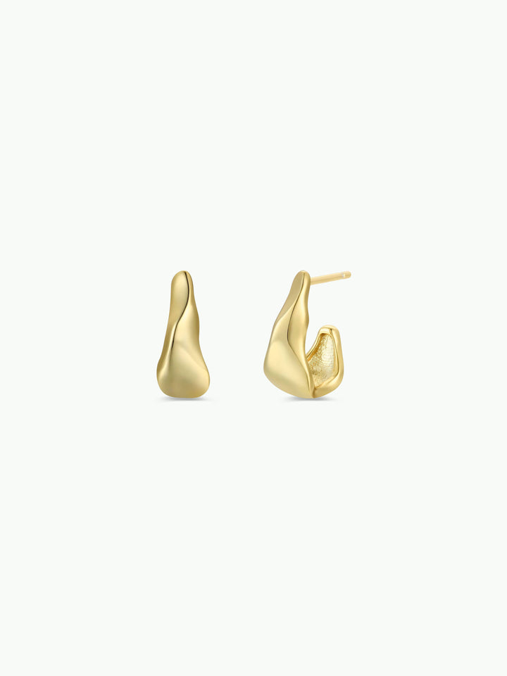 JaxKelly - Small Ripple Gold Hoop Earrings