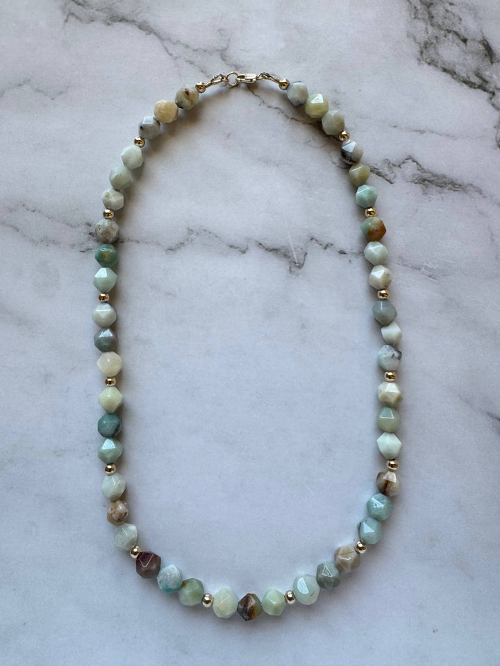 Jessica Matrasko Jewelry - Iris Natural Gemstone and Gold Filled Beaded Necklace