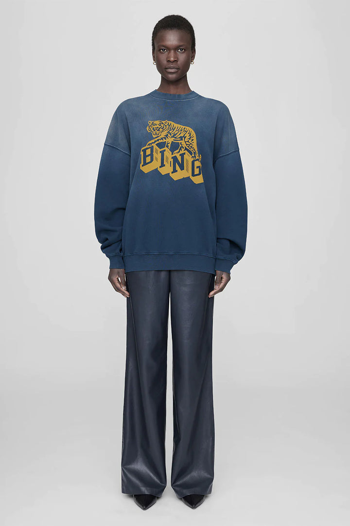 Anine Bing Harvey Crew Sweatshirt -Washed Faded Navy
