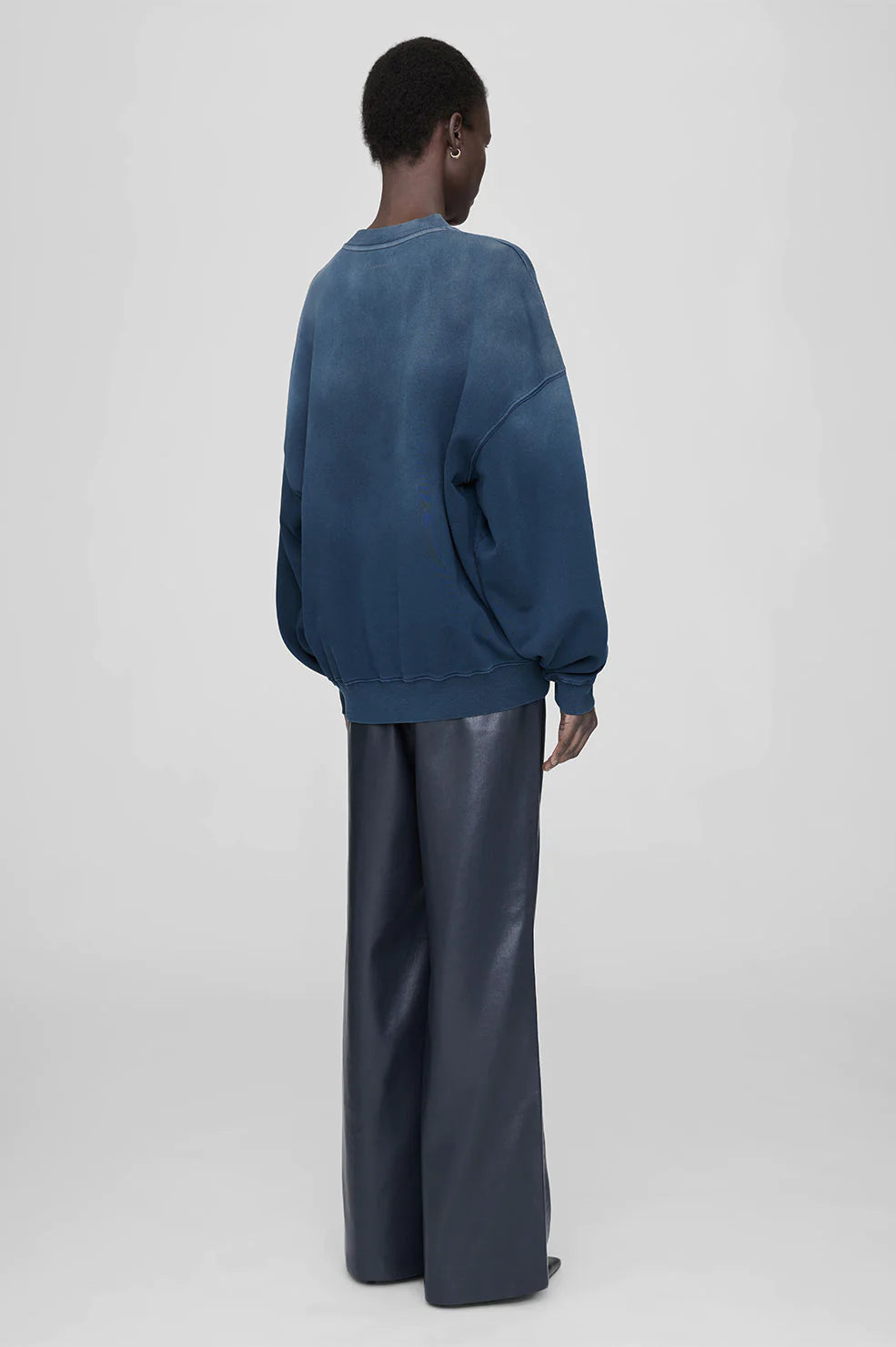 Anine Bing Harvey Crew Sweatshirt -Washed Faded Navy