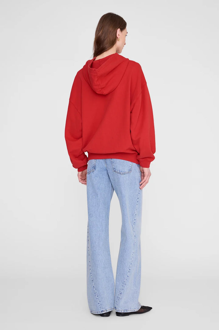 Anine Bing Harvey Sweatshirt Hoodie - Tango Red