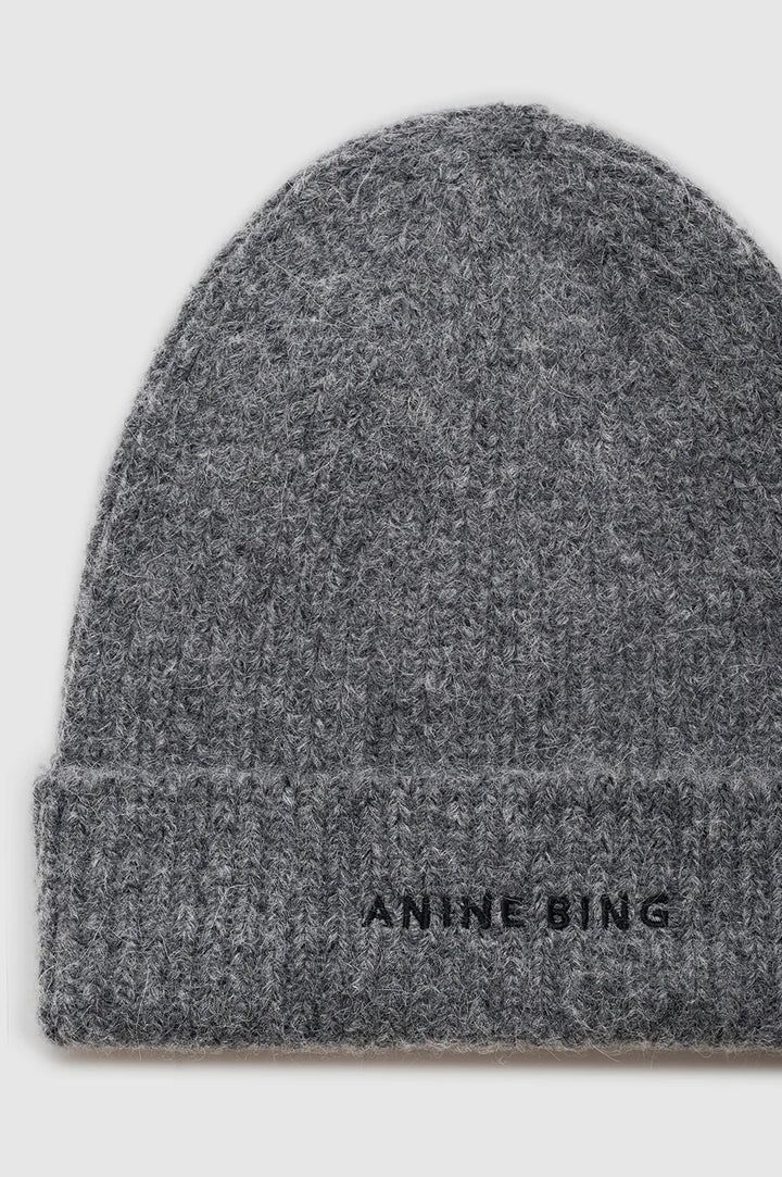 Anine Bing Elia Beanie - Heather Charcoal