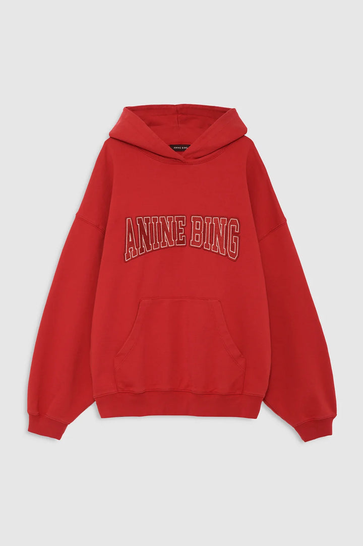 Anine Bing Harvey Sweatshirt Hoodie - Tango Red