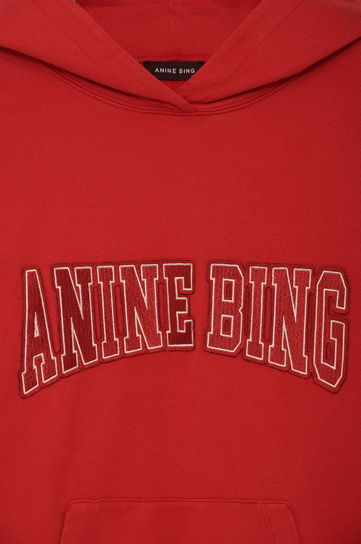 Anine Bing Harvey Sweatshirt Hoodie - Tango Red