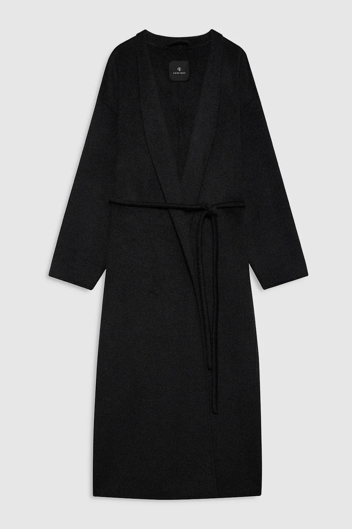 Anine Bing Hunter Coat in Dark Heather Grey Cashmere