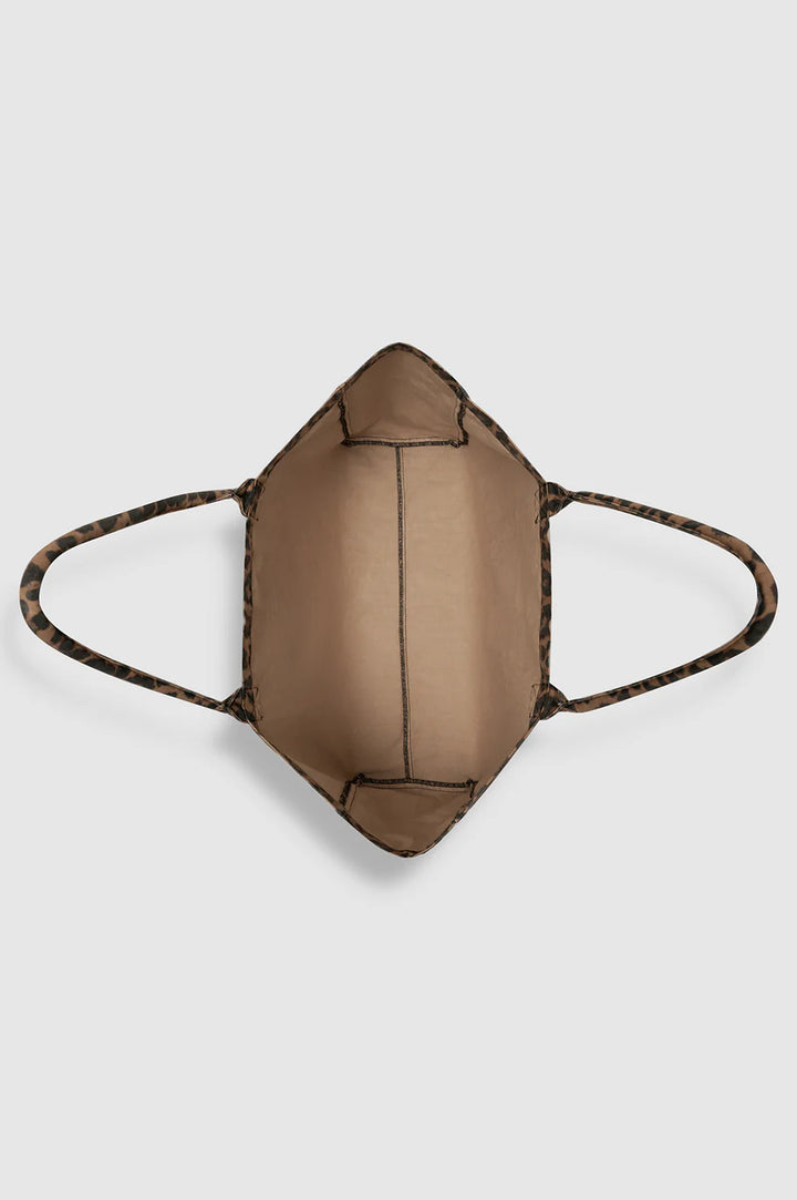 Anine Bing Leo Canvas Tote - Black and Brown Leopard