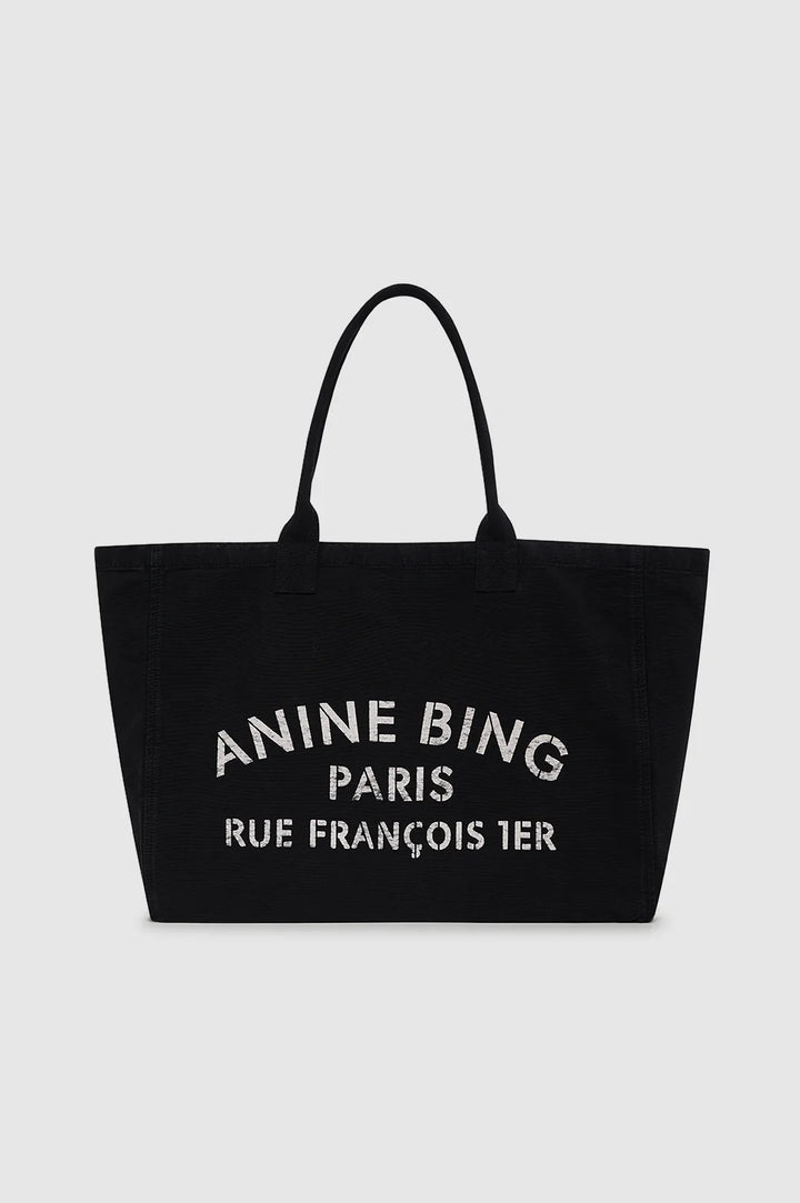 Anine Bing Leo Canvas Tote - Black