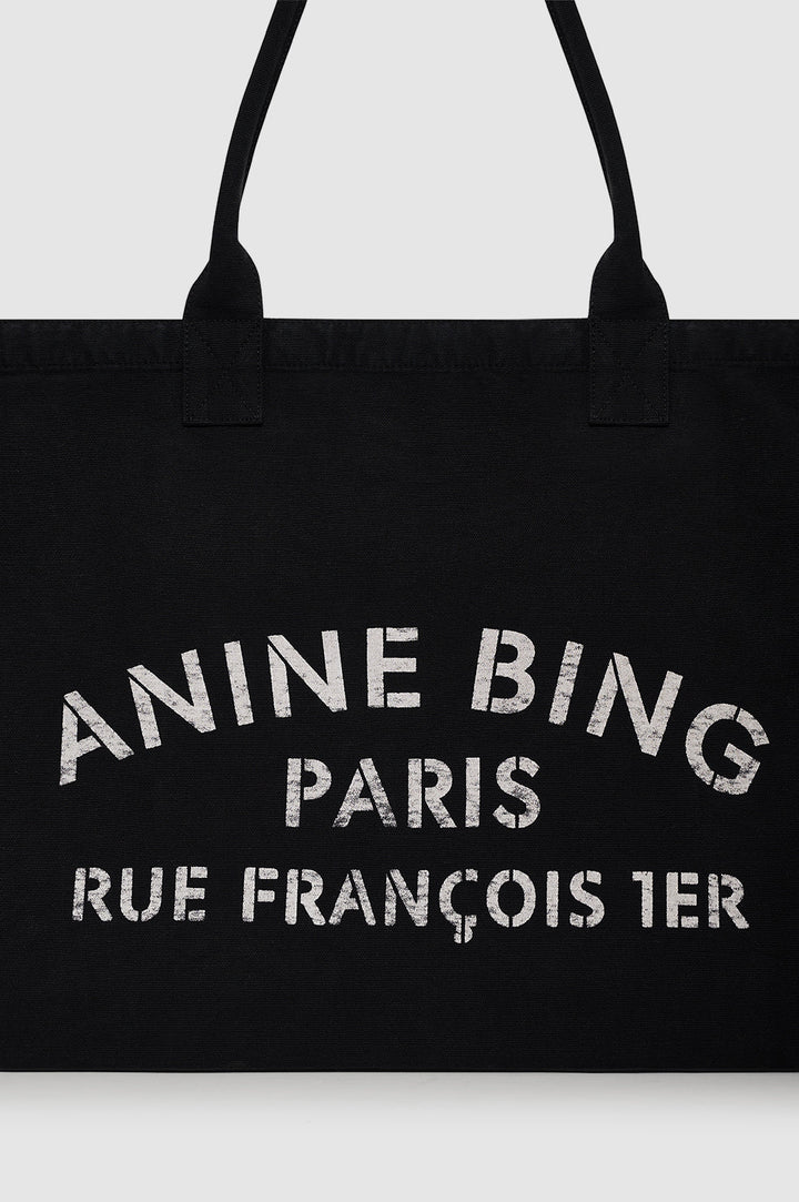 Anine Bing Leo Canvas Tote - Black