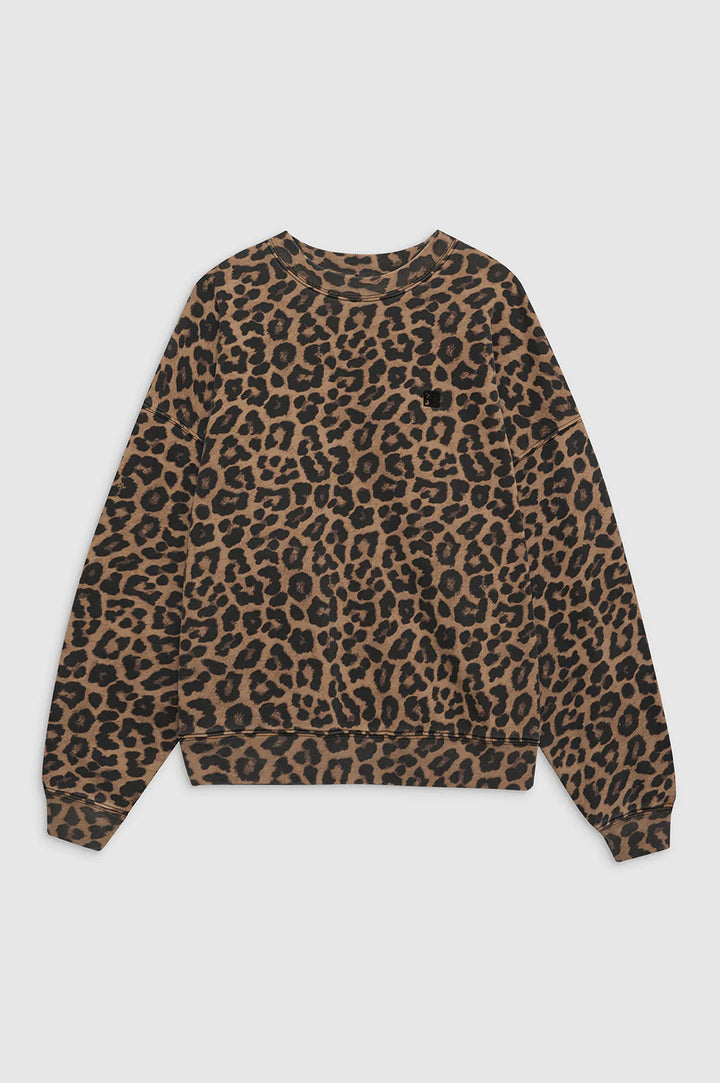 Anine Bing Miles Sweatshirt Brown Leopard
