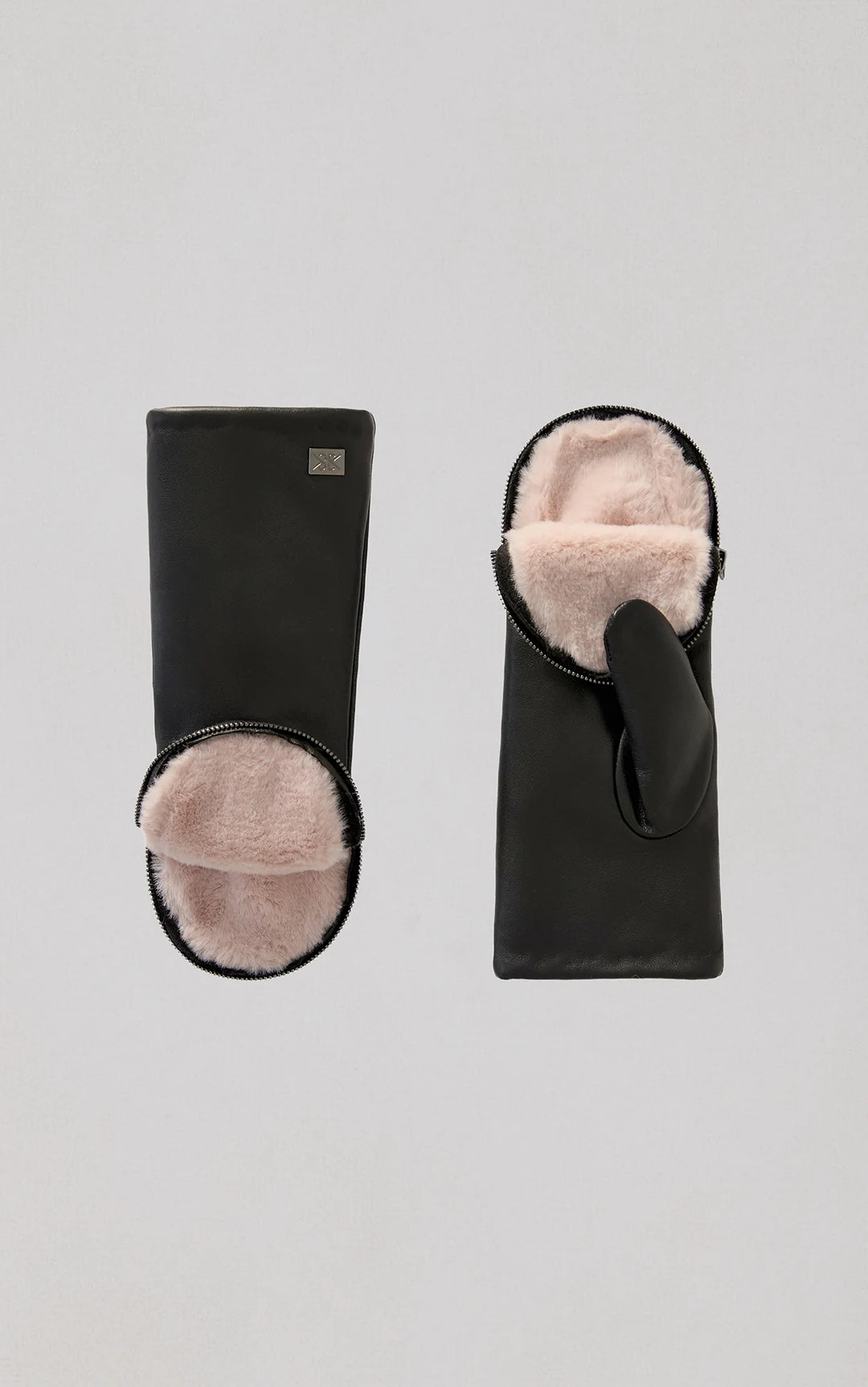 Soia & Kyo Betrice Faux Fur Lined Gloves Black Rose Quartz