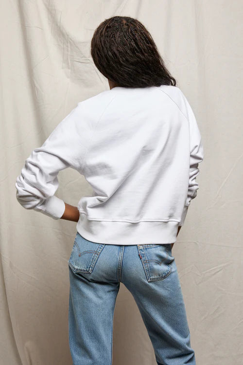 Perfect White Tee Bowen Raglan Button Down Sweatshirt