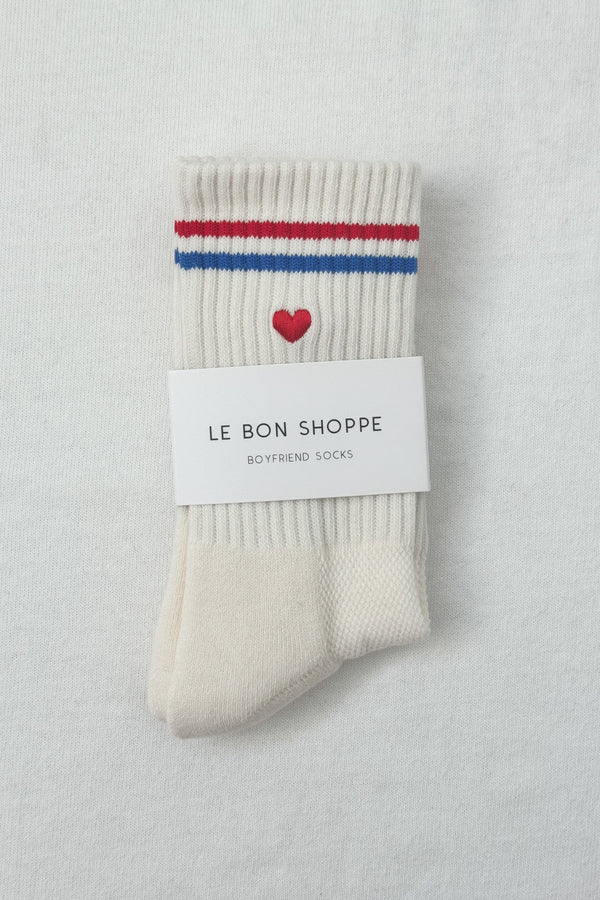 Le Bon Shoppe Embroidered Boyfriend Socks - MILK + HEART