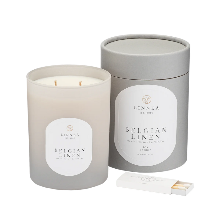 Linnea 2-wick Candle - Belgian Linen