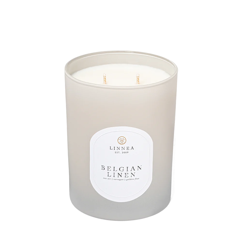 Linnea 2-wick Candle - Belgian Linen