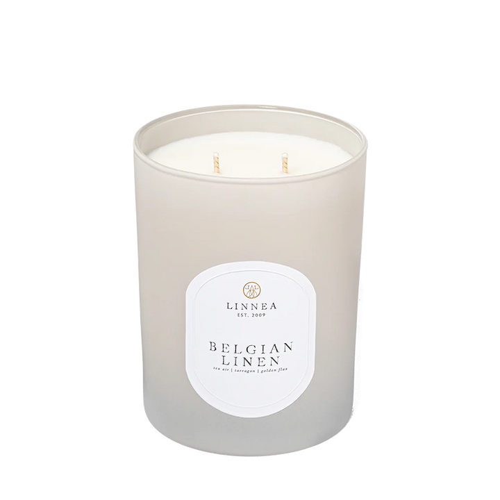 Linnea 2-wick Candle - Belgian Linen