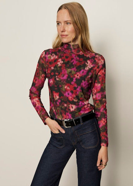 Sanctuary Mesh Mock Top Berry Glow