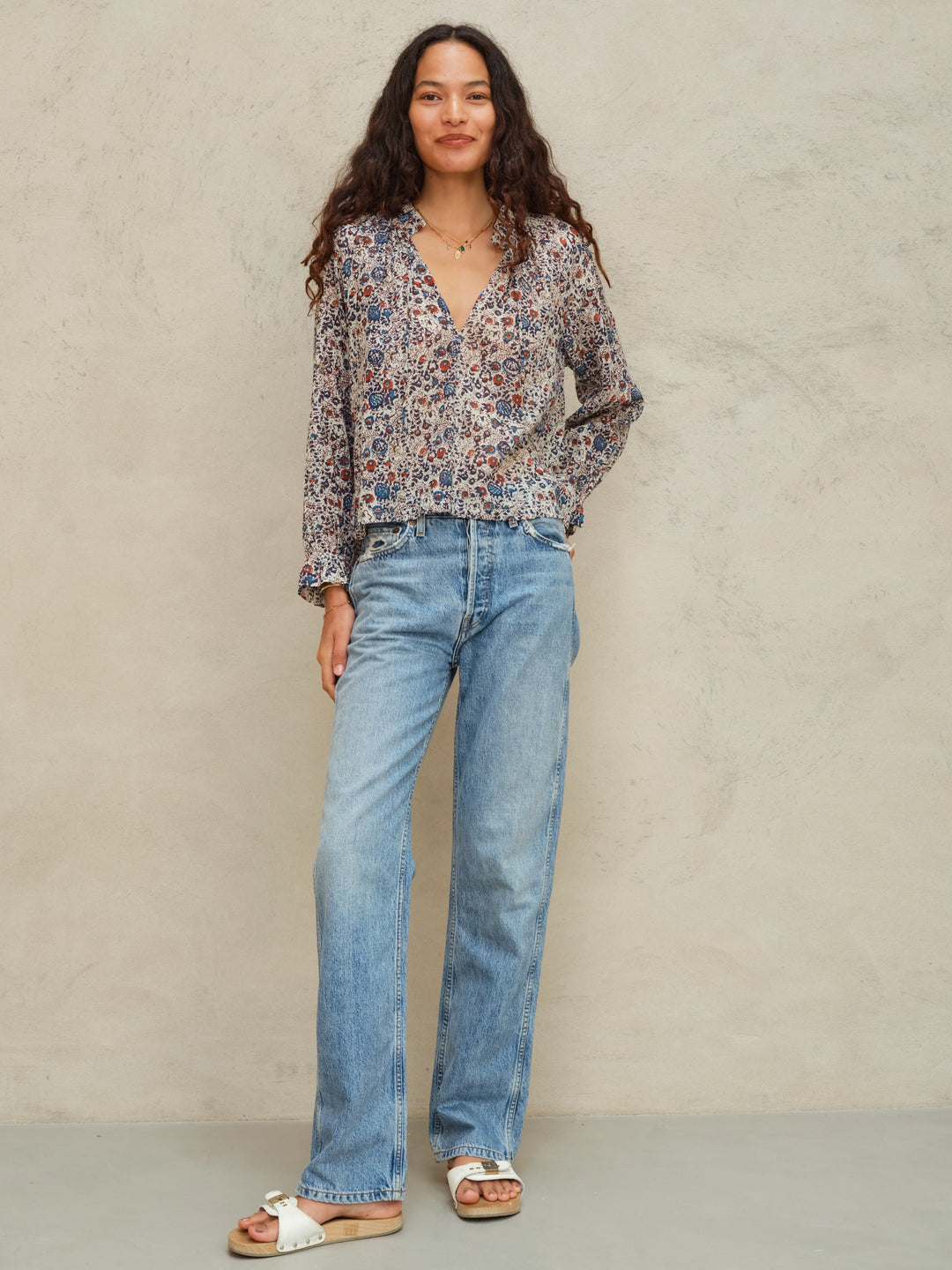 M.A.B.E Cass Print Long Sleeve Top