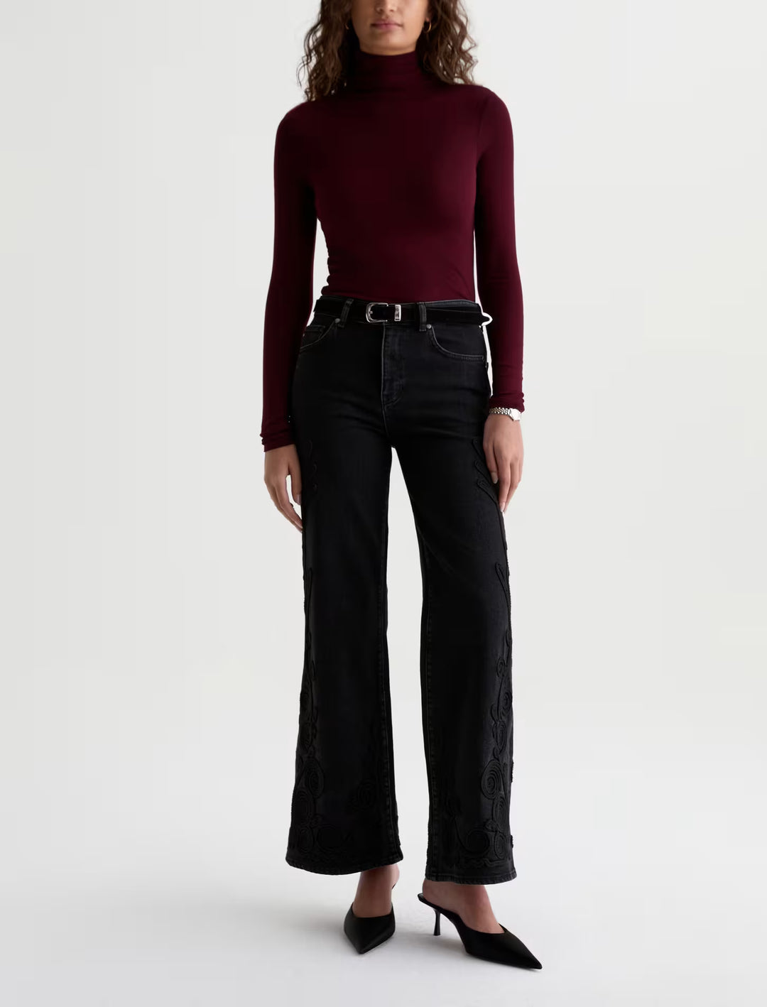 AG Saige Wide Leg Cropped Jean - Bebop