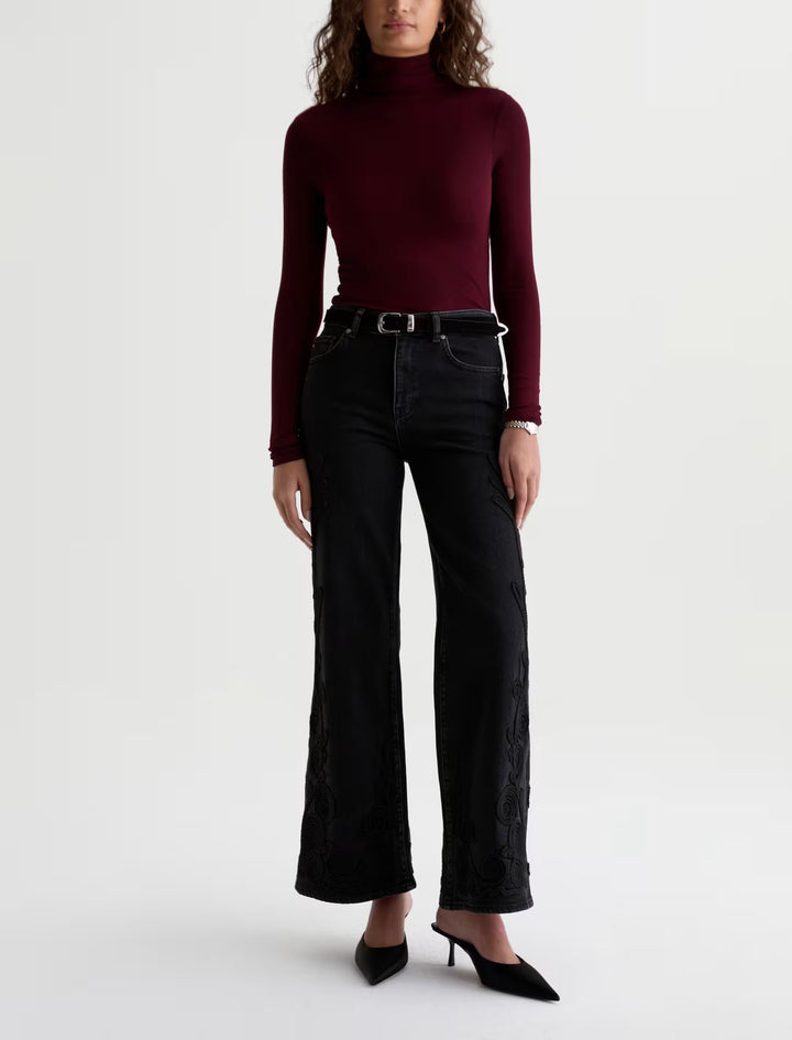 AG Saige Wide Leg Cropped Jean - Bebop