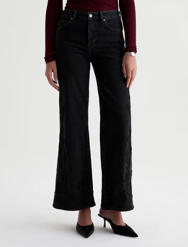 AG Saige Wide Leg Cropped Jean - Bebop