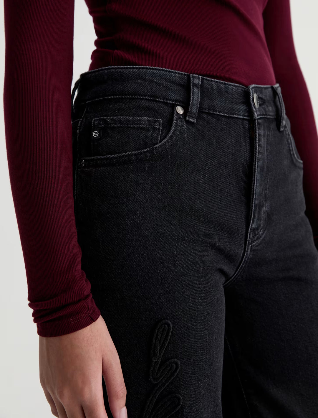 AG Saige Wide Leg Cropped Jean - Bebop