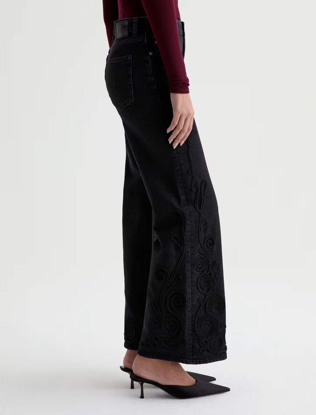 AG Saige Wide Leg Cropped Jean - Bebop