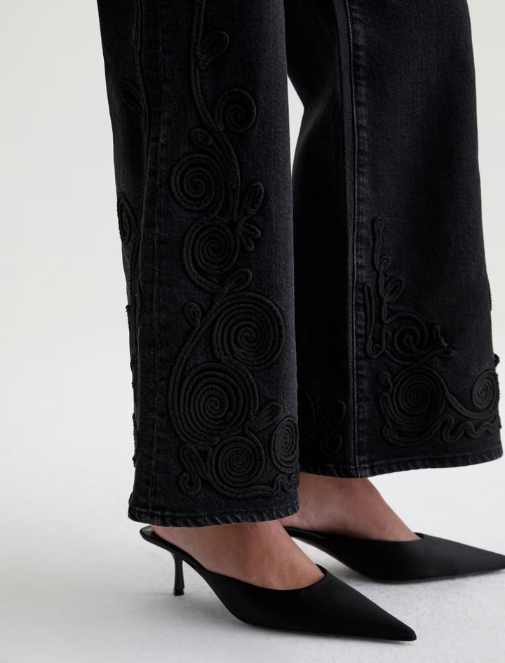 AG Saige Wide Leg Cropped Jean - Bebop