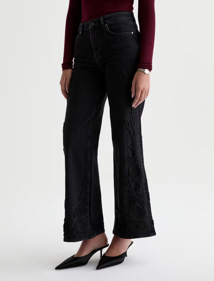 AG Saige Wide Leg Cropped Jean - Bebop