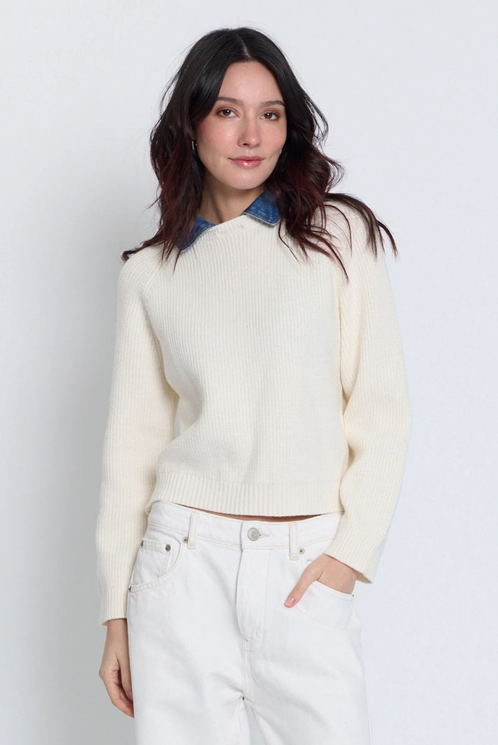 Central Park West Nash Denim Collar Sweater