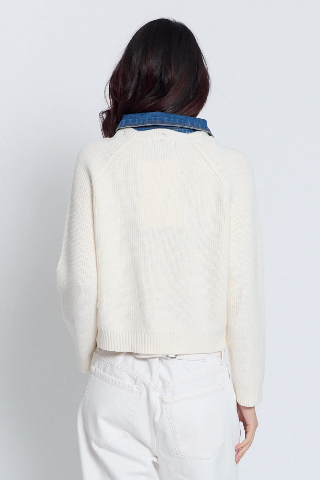 Central Park West Nash Denim Collar Sweater