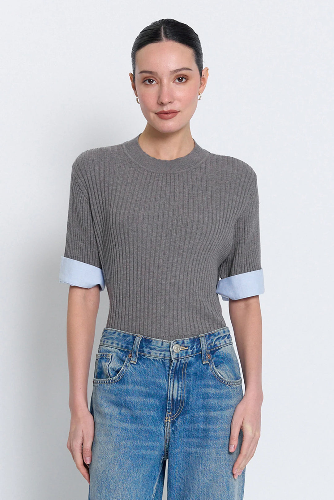 Central Park West Sienna Shirt Cuff Sweaetr