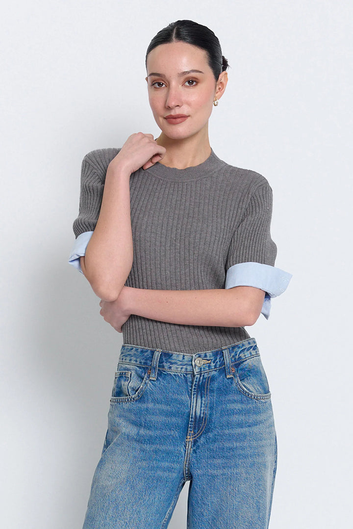 Central Park West Sienna Shirt Cuff Sweaetr