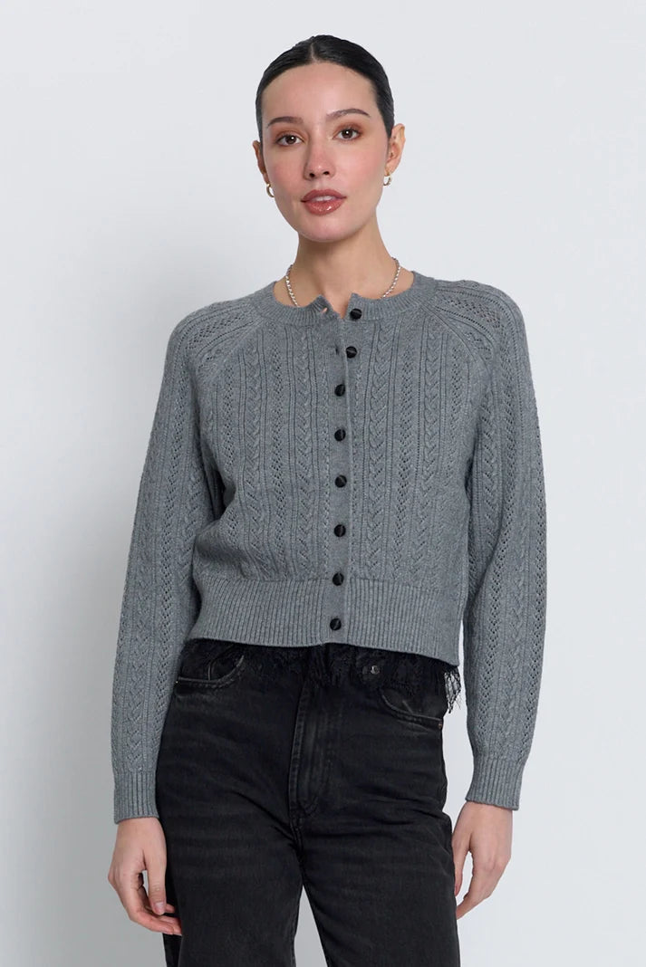 Central Park West Scarlet Lace Trim Cardigan