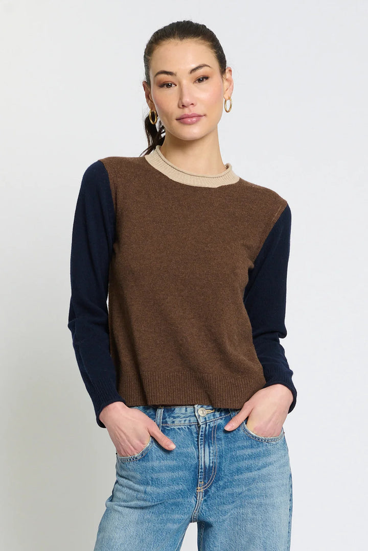 Central Park West Thea Colorblock Crew Sweater