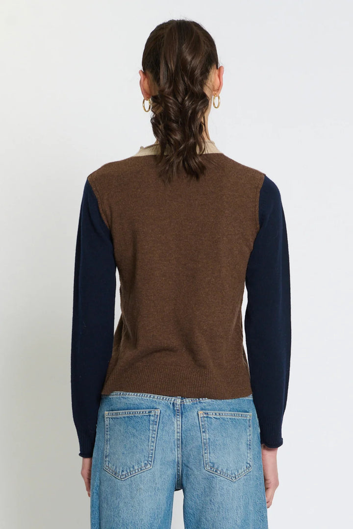Central Park West Thea Colorblock Crew Sweater
