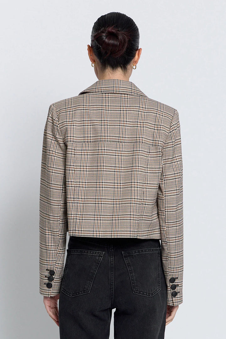 Central Park West Sienna Cropped Brown Blazer
