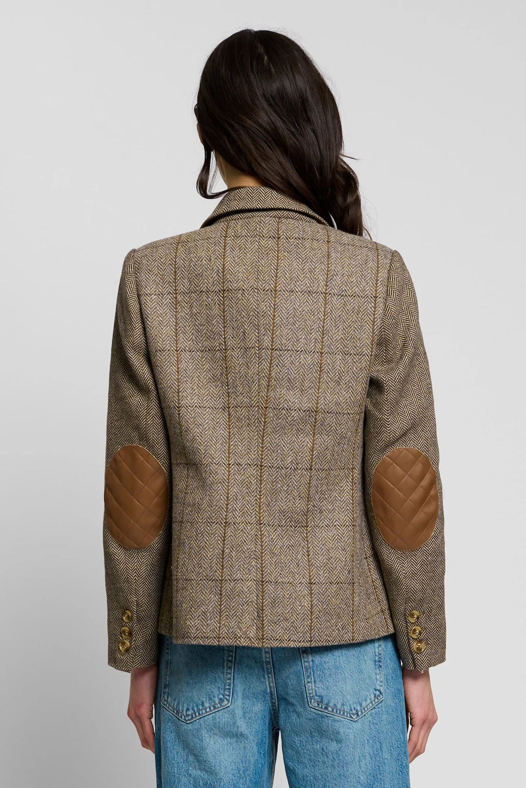 Central Park West Asher Mixed Plaid Riding Jacket
