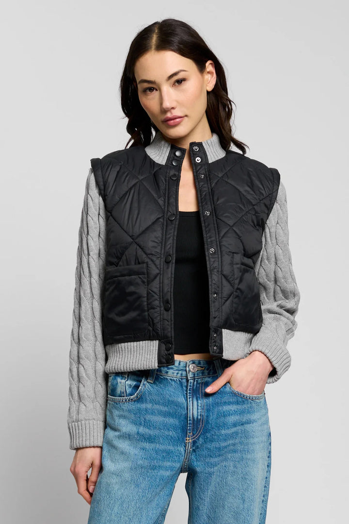 Central Park West Ember Quilted Nylon Sweater Sleeve Puffer