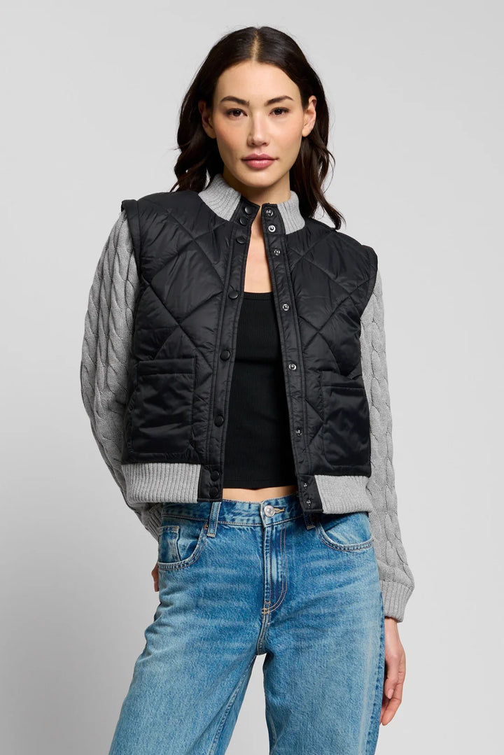 Central Park West Ember Quilted Nylon Sweater Sleeve Puffer