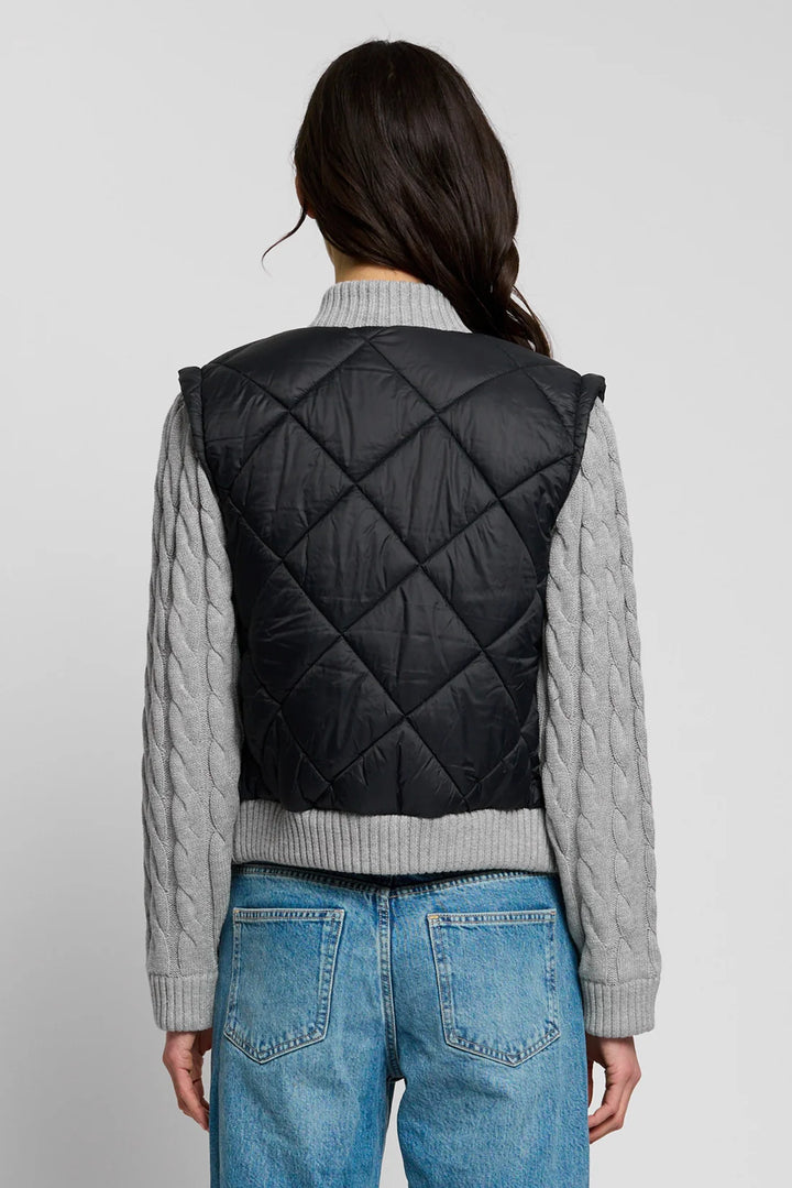 Central Park West Ember Quilted Nylon Sweater Sleeve Puffer