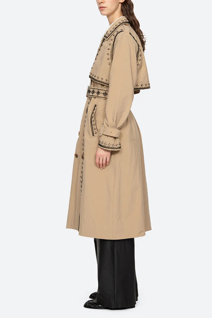 Sea NY Mille Embroidery Trench Coat