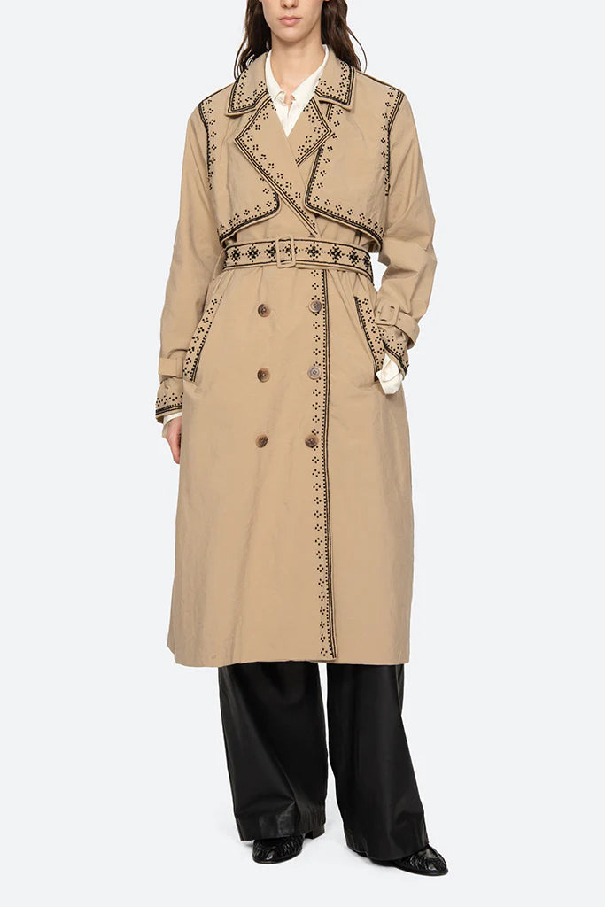 Sea NY Mille Embroidery Trench Coat