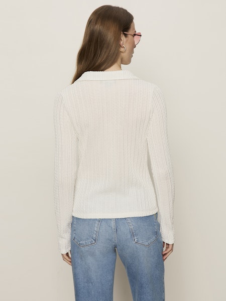 Sanctuary Button Down Textured Top Chalk