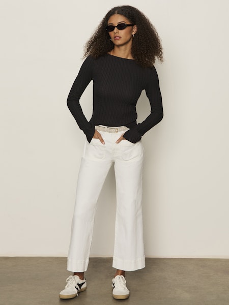 Sanctuary Long Sleeve Boatneck Textured Top