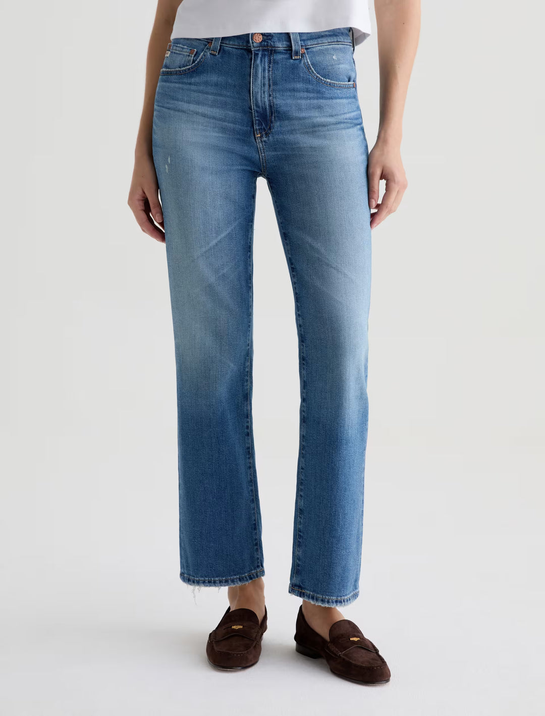 Ag Brinley Mid-Rise Straight Jeans - 16 Years Soaring